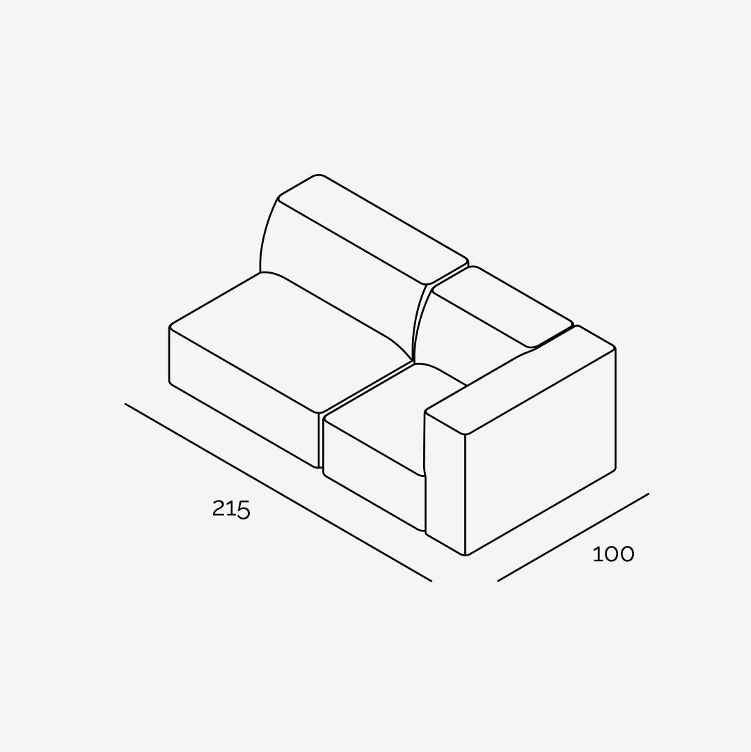 Meester Sofa 215x100 cm (2-Sitzer)