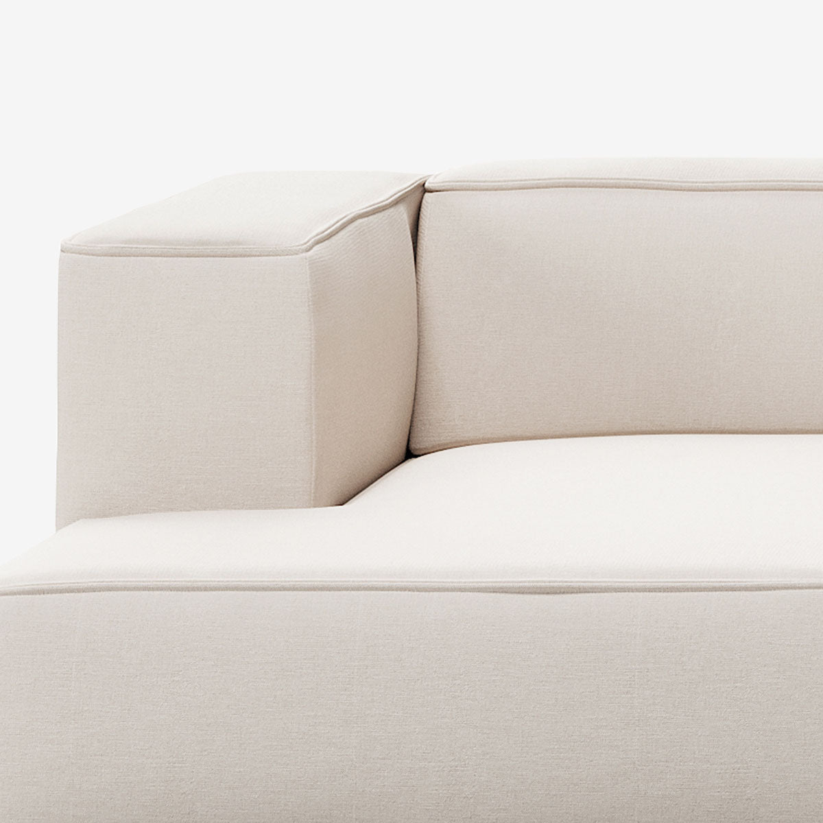 Meester Sofa Divan mit Armlehne links Nantes Linen Chalk Detail