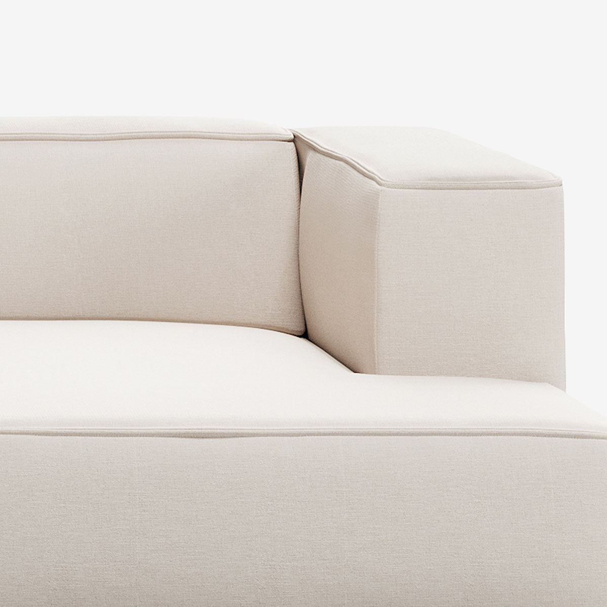Meester Sofa Divan mit Armlehne rechts Nantes Linen Chalk Detail