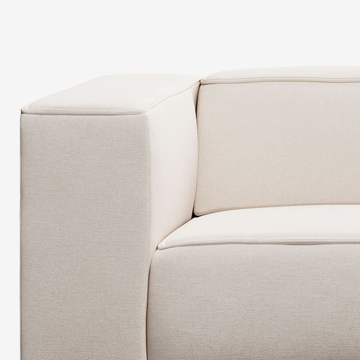 Meester Sofa linke Armlehne Nantes Linen Chalk Detail