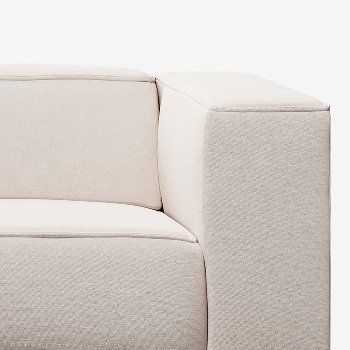 Meester Sofa rechte Armlehne Nantes Linen Chalk Detail