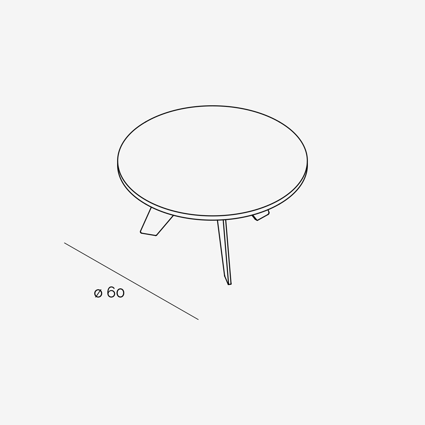 Runder Beistelltisch Marmor Hoogland 60 cm technische Zeichnung