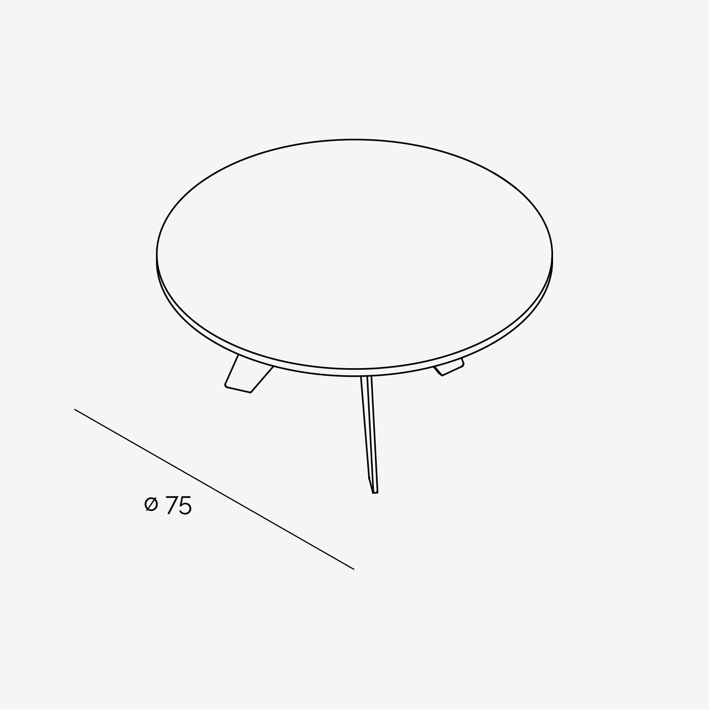 Runder Beistelltisch Marmor Hoogland 75 cm technische Zeichnung
