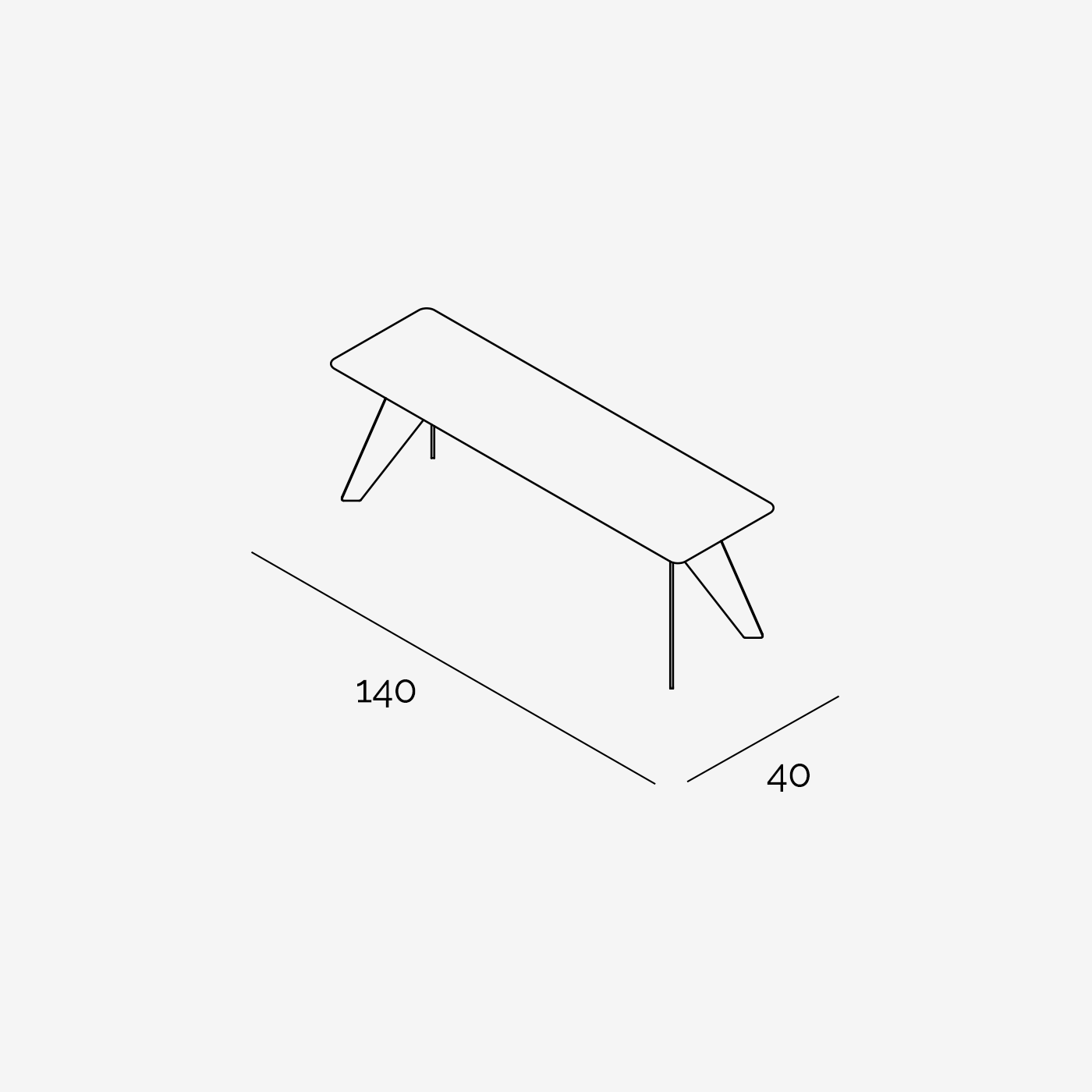 Sitzbank Hoogland 140x40 cm technische Zeichnung
