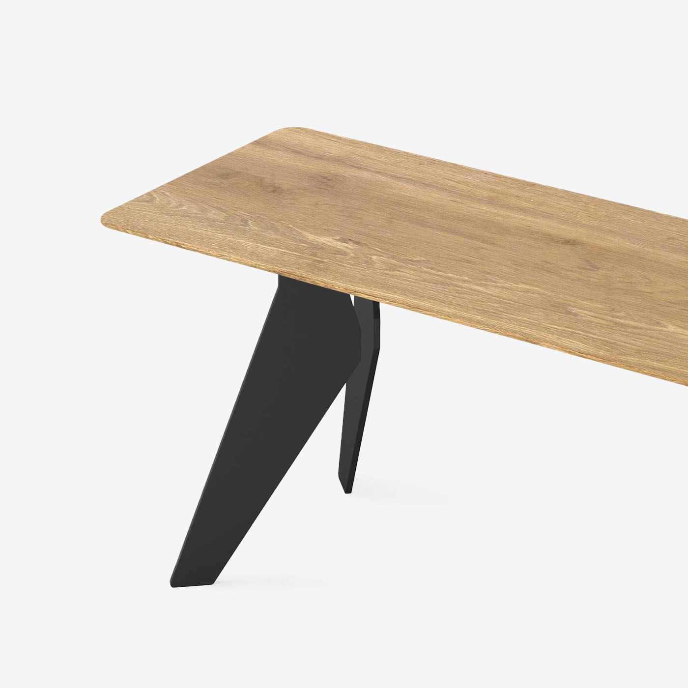 Sitzbank Hoogland Metall Schwarz Natur Detail