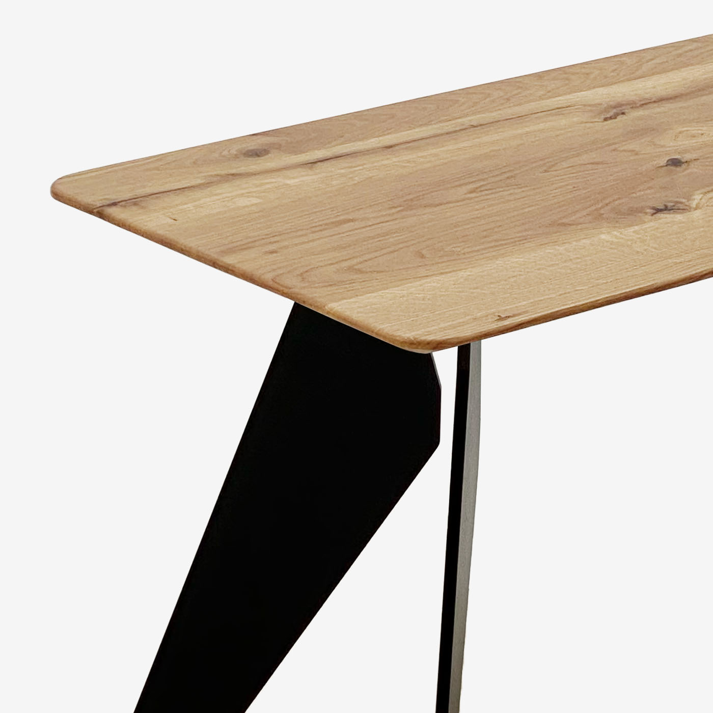 Sitzbank Hoogland Metall Schwarz Natur Detail