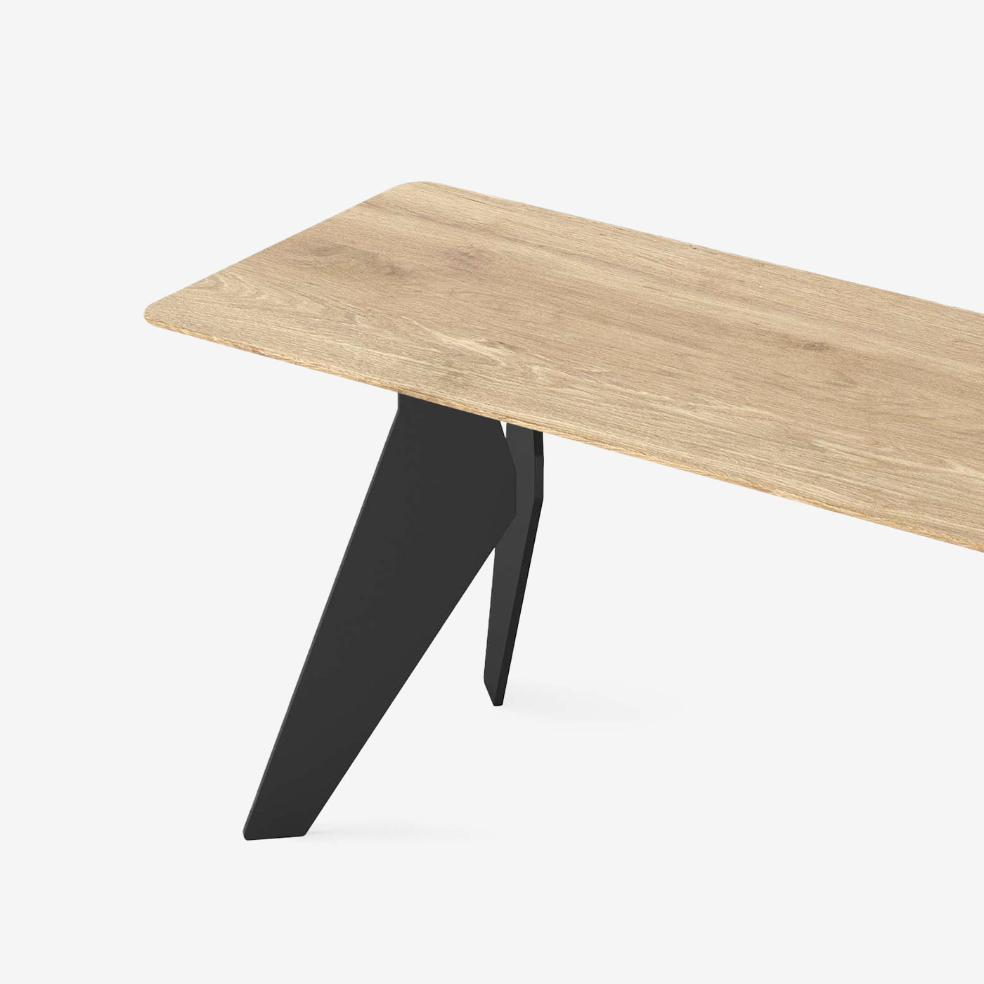 Sitzbank Hoogland Metall Schwarz Oak Detail