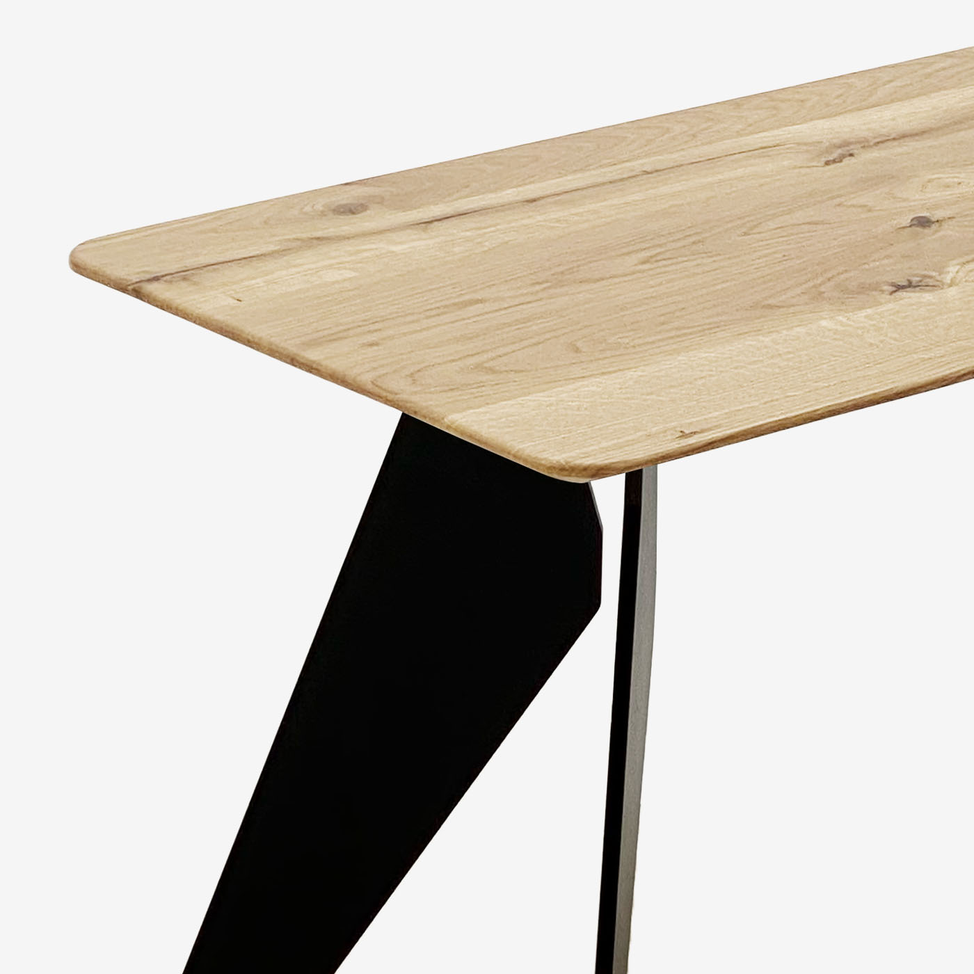 Sitzbank Hoogland Metall Schwarz Oak Detail