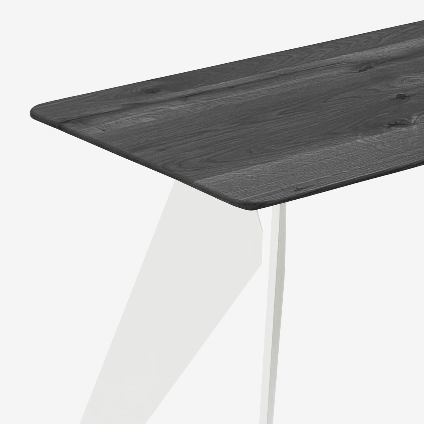 Sitzbank Hoogland Metall Weiß Espresso Detail