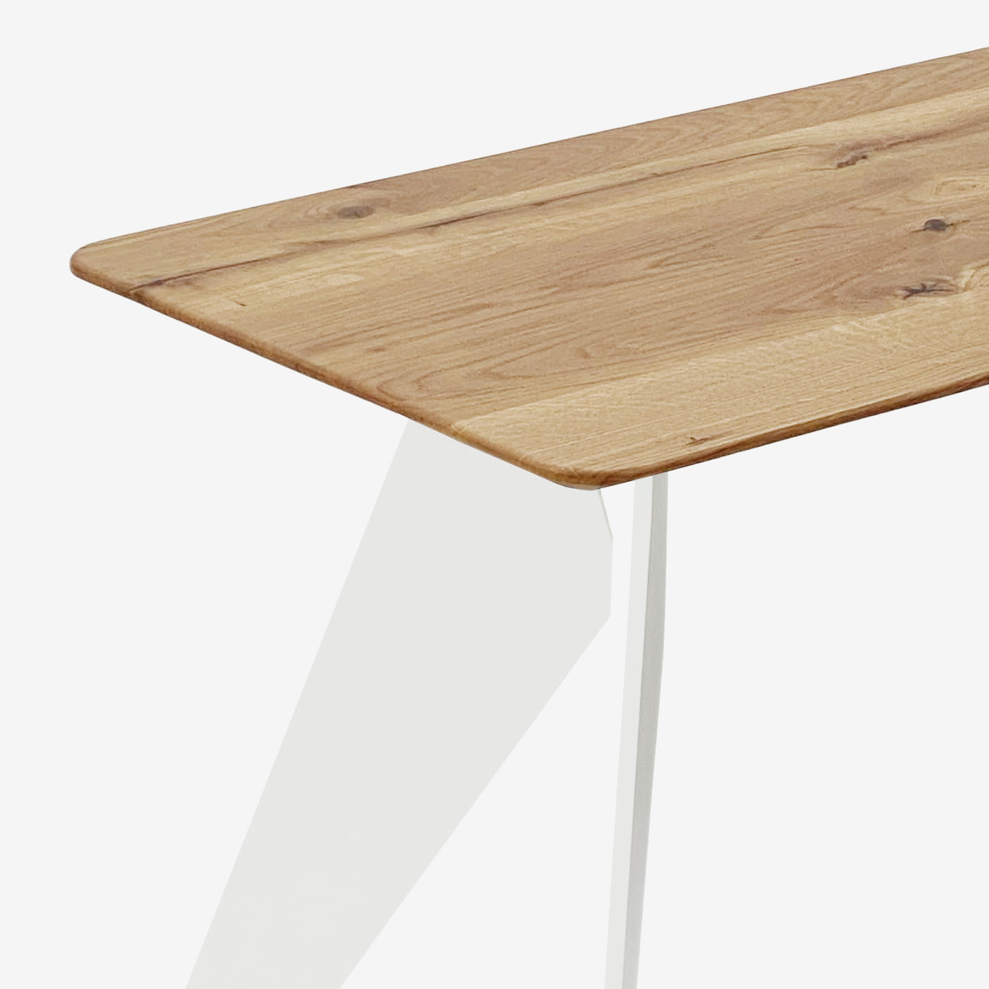 Sitzbank Hoogland Metall Weiß Natur Detail