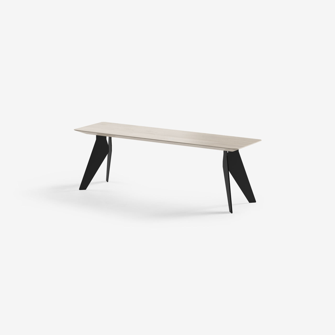 Sitzbank Hoogland Schwarze Beine Milk 140x40 cm