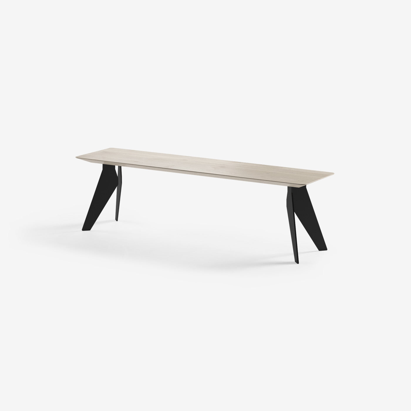 Sitzbank Hoogland Schwarze Beine Milk 160x40 cm