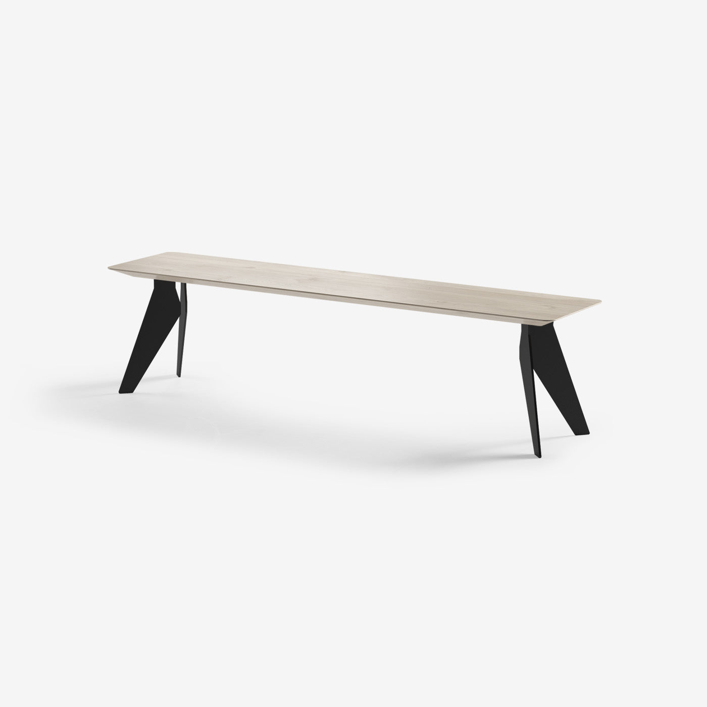 Sitzbank Hoogland Schwarze Beine Milk 180x40 cm
