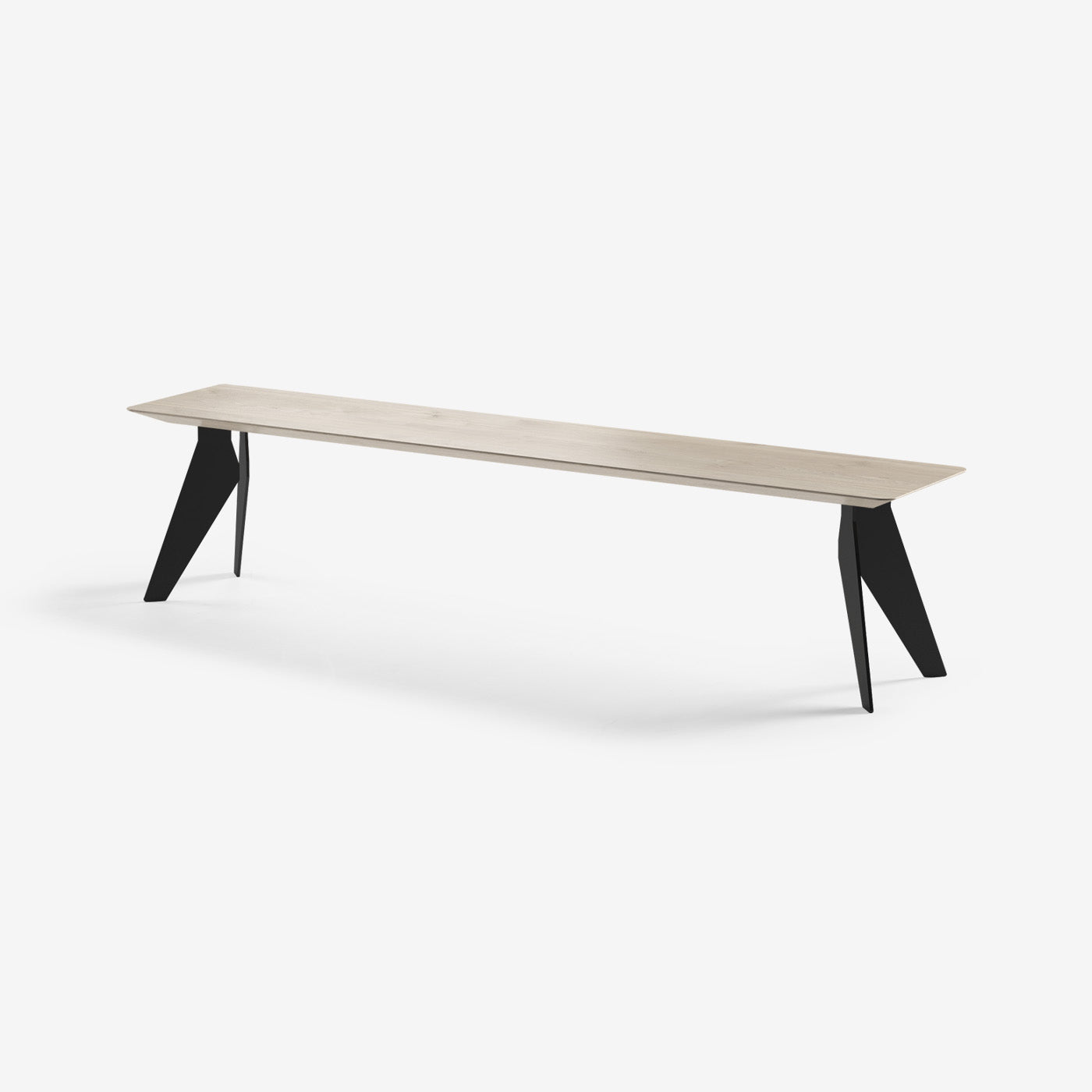 Sitzbank Hoogland Schwarze Beine Milk 200x40 cm