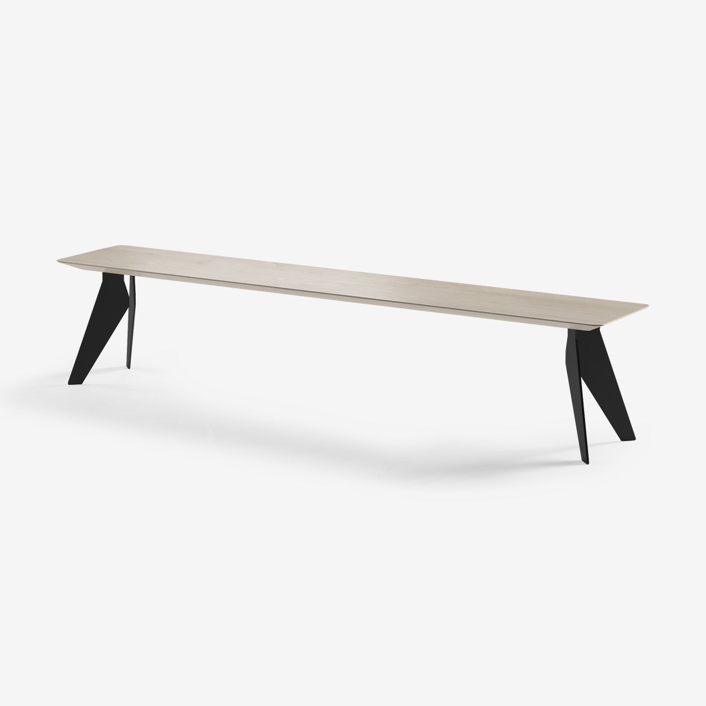 Sitzbank Hoogland Schwarze Beine Milk 220x40 cm
