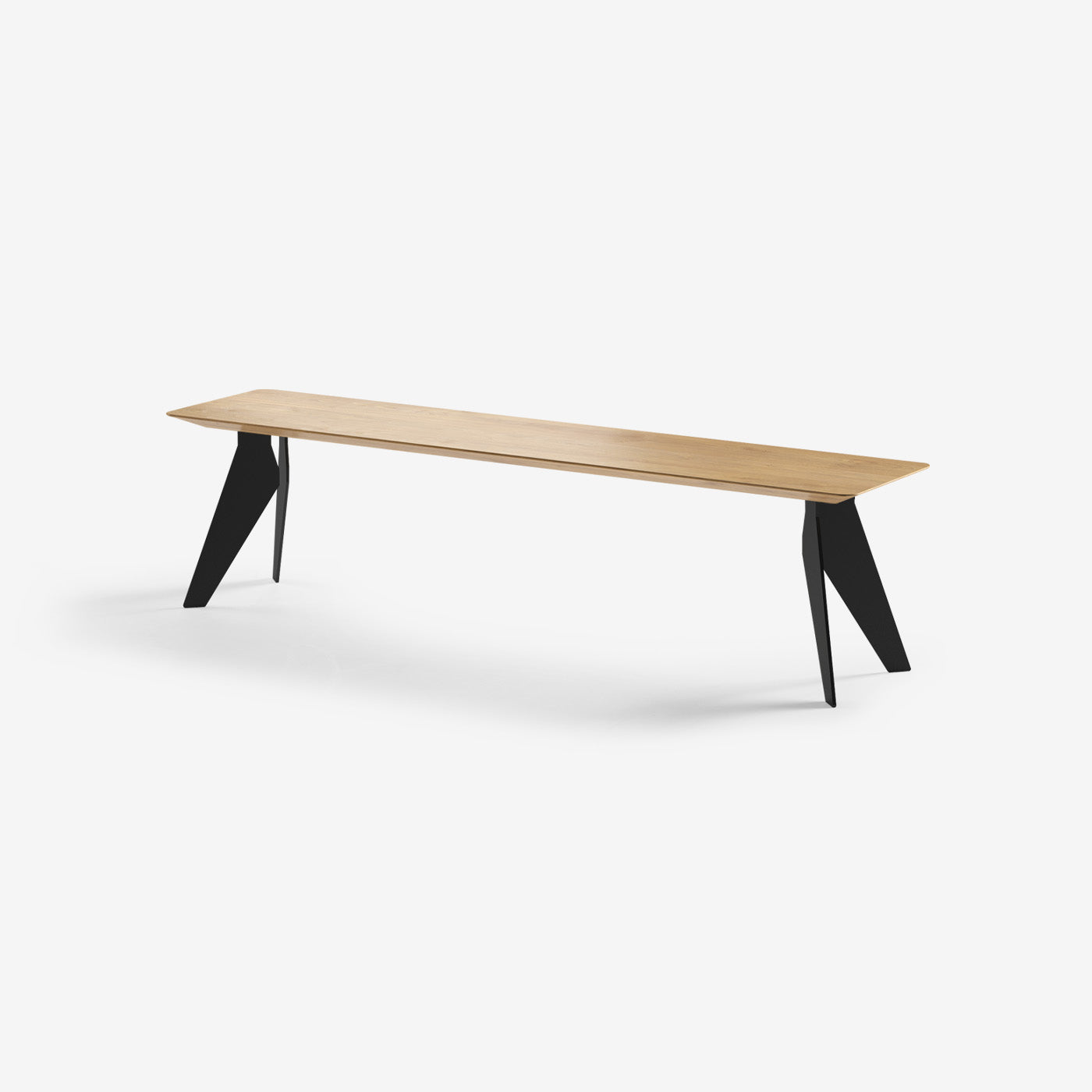 Sitzbank Hoogland Schwarze Beine Natur 180x40 cm