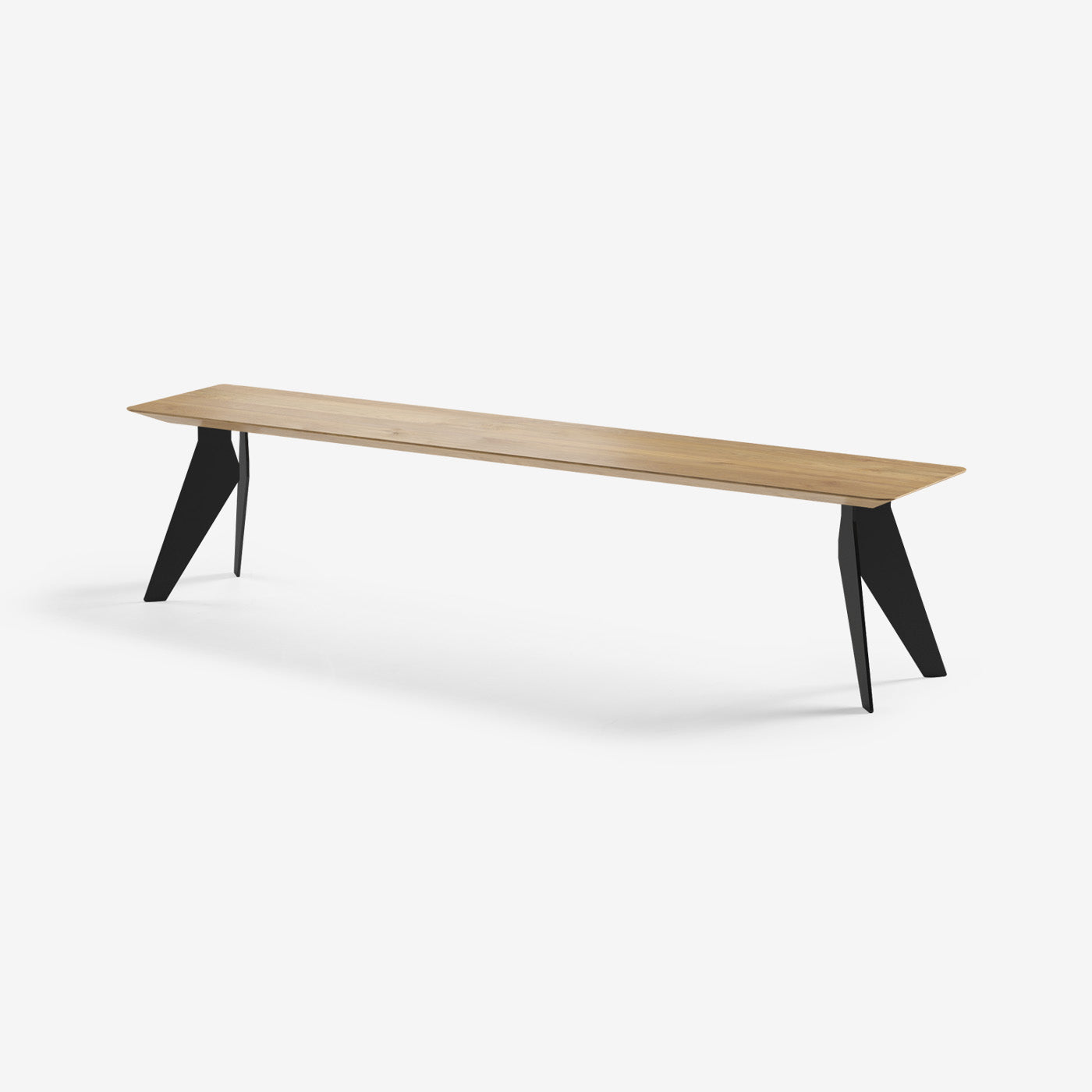 Sitzbank Hoogland Schwarze Beine Natur 200x40 cm