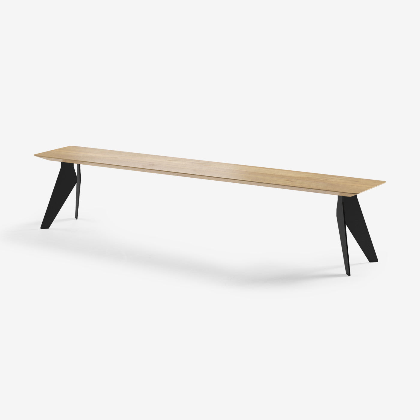 Sitzbank Hoogland Schwarze Beine Natur 220x40 cm