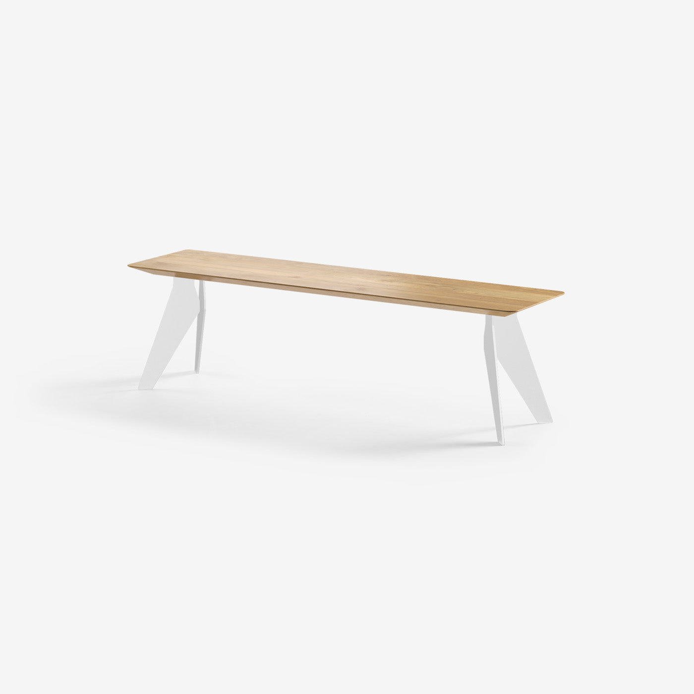 Sitzbank Hoogland Weiße Beine Natur 160x40 cm