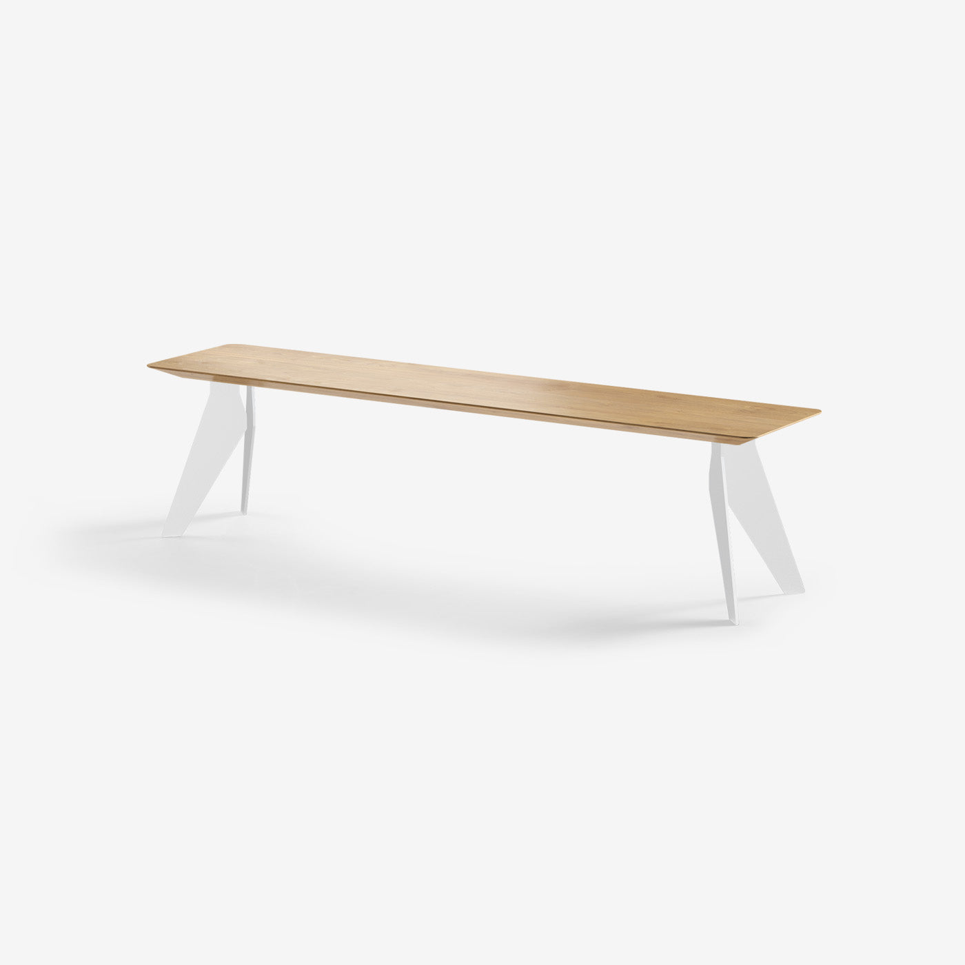 Sitzbank Hoogland Weiße Beine Natur 180x40 cm