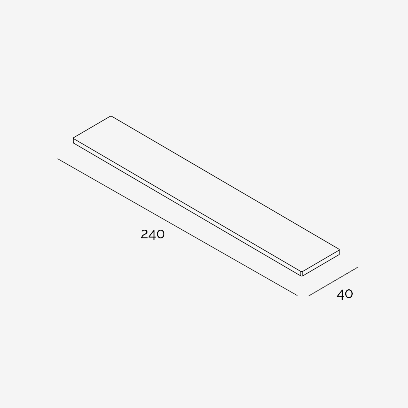 Sitzbank Sitzkissen technische Zeichnung 240x40 cm
