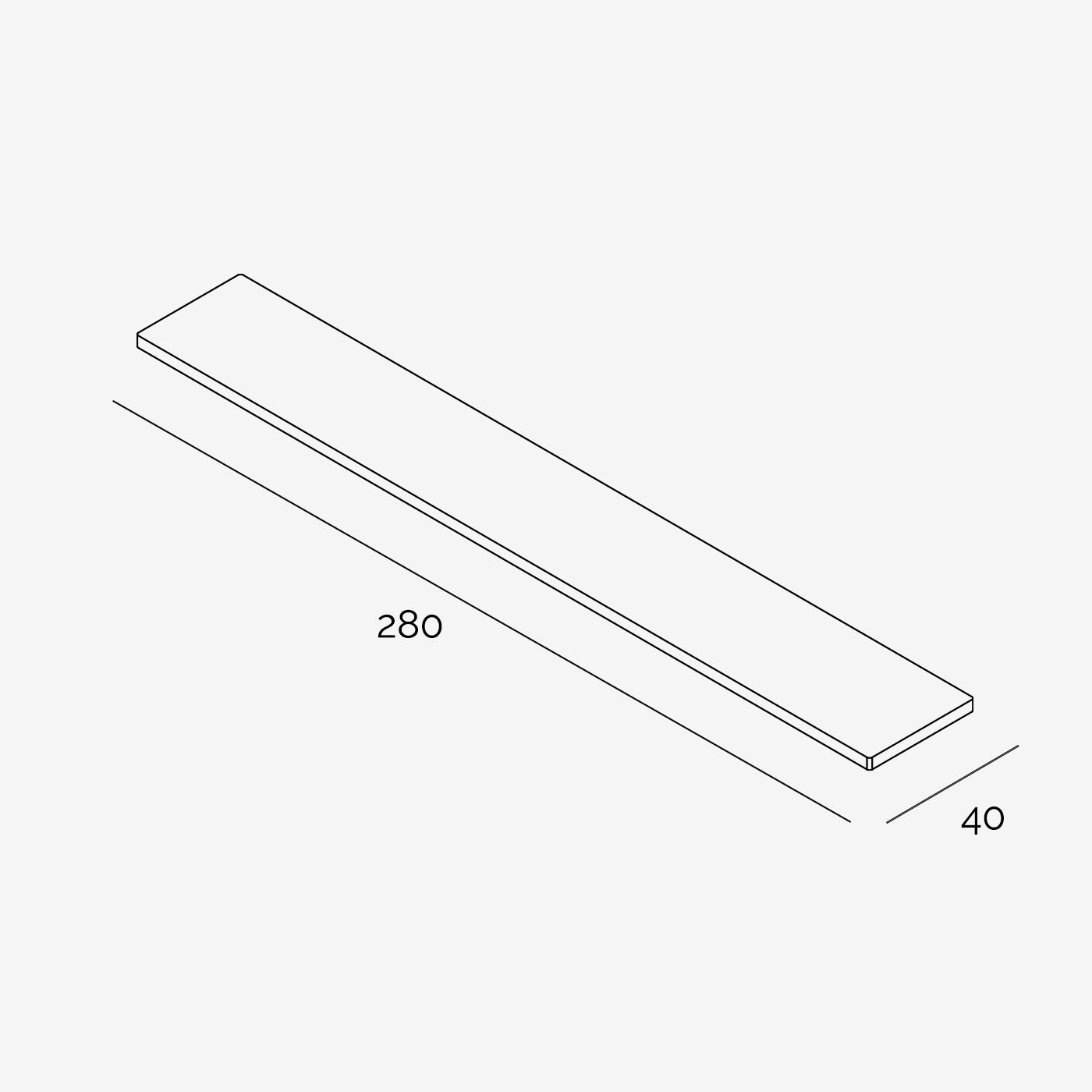 Sitzbank Sitzkissen technische Zeichnung 280x40 cm