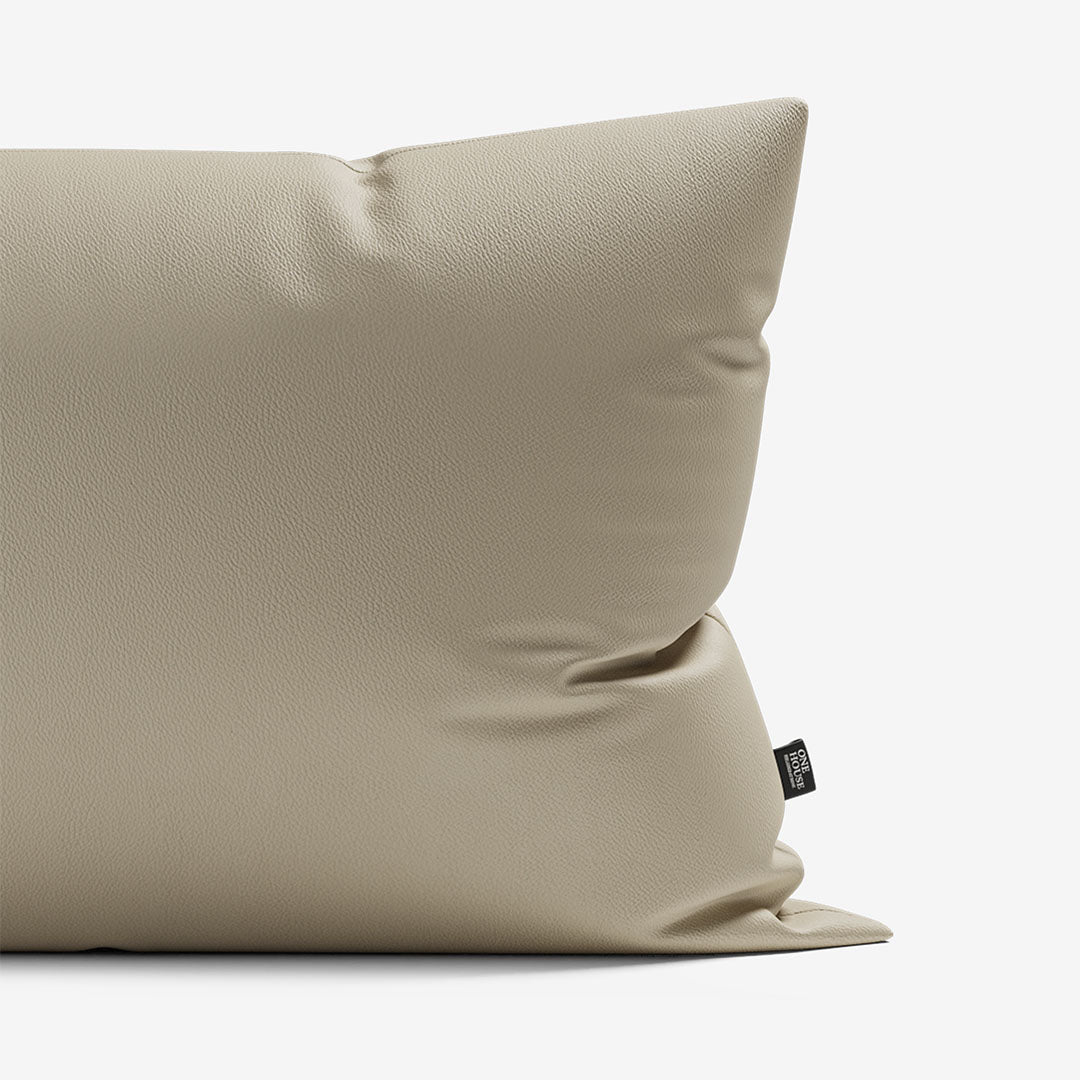 Sofa Kissen 40x60 cm Leder Ivory Detail 01