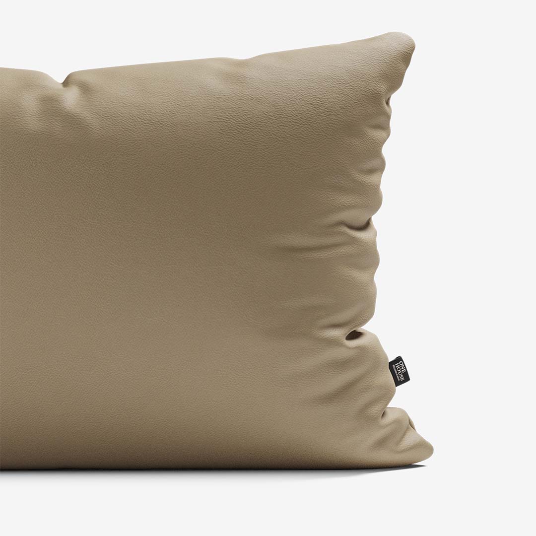 Sofa Kissen 40x60 cm Leder Sand Detail 01