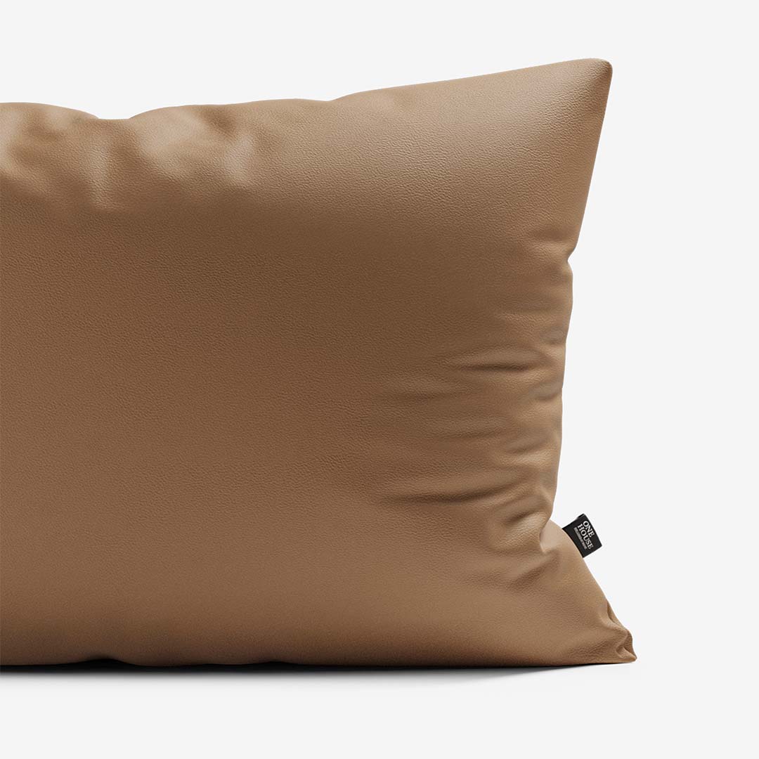 Sofa Kissen 40x60 cm Leder Walnut Detail 01