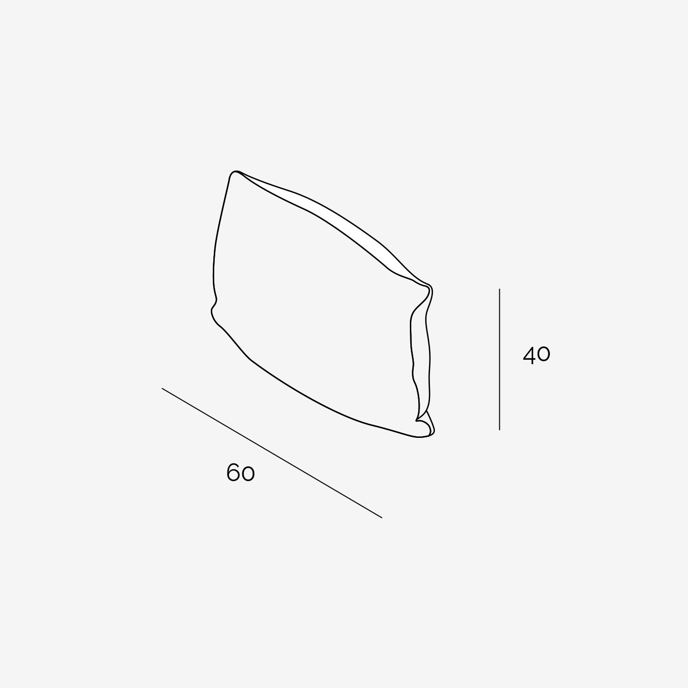 Sofa Kissen 40x60 cm technische Zeichnung