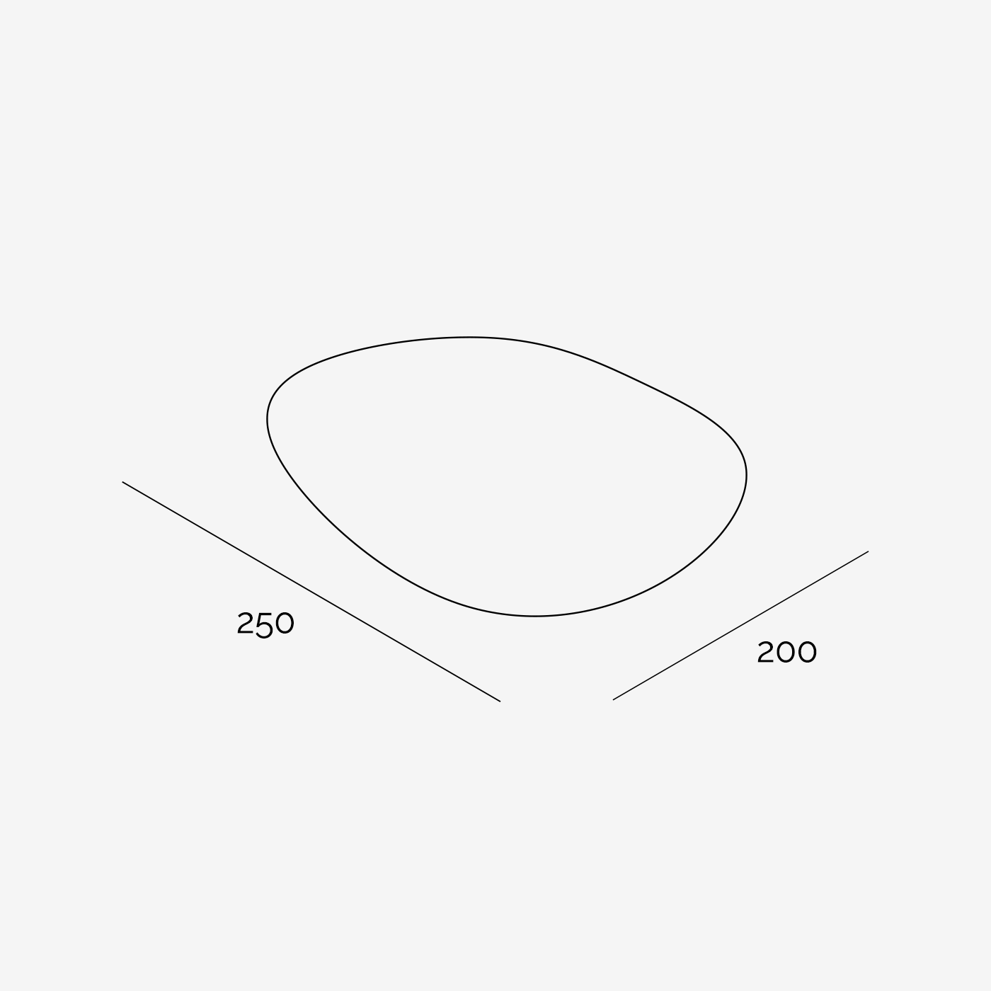 Teppich Mod Blob 250x200 cm technische Zeichnung