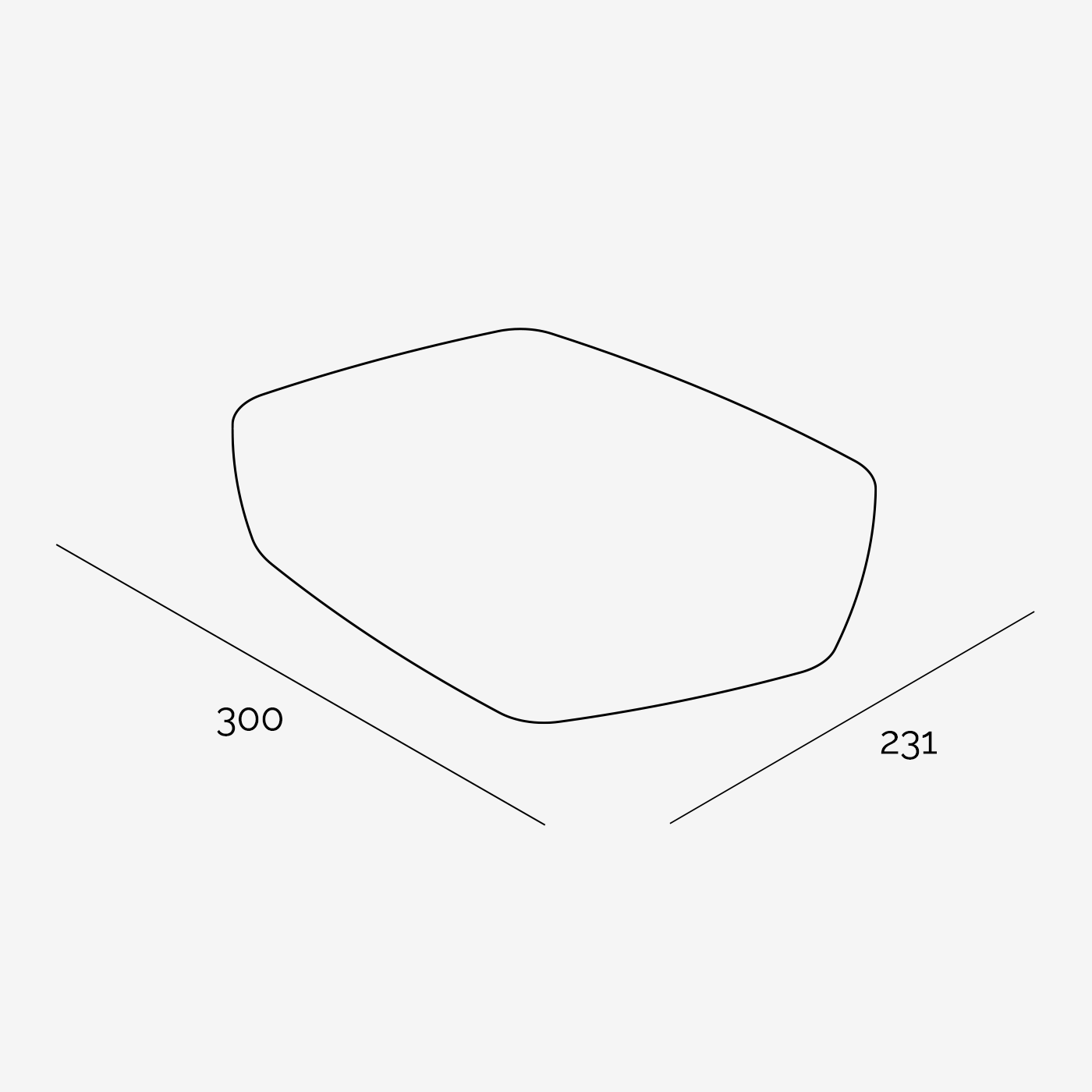 Teppich Mod Ruby 300x231 cm technische Zeichnung