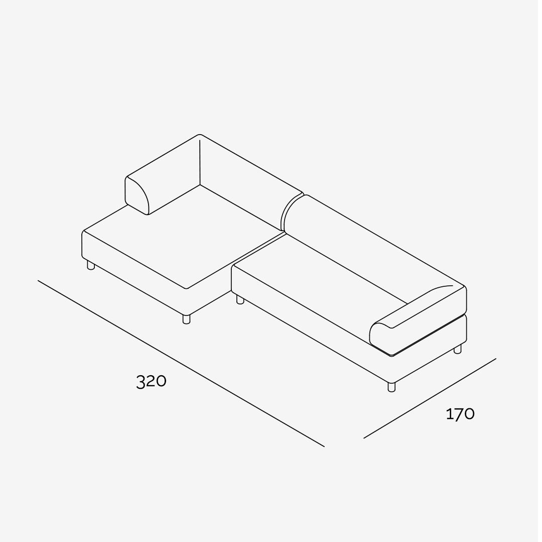 Bolder Sofa 320x170 cm (5-Sitzer)