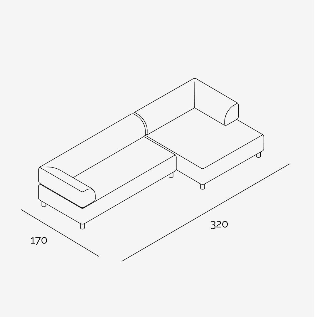 Bolder Sofa 320x170 cm (5-Sitzer)