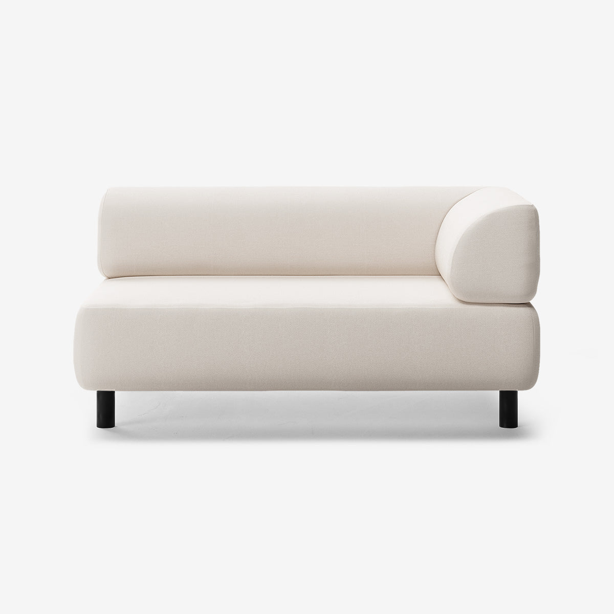 Bolder 2 Sitzer Rechts Nantes Linen Chalk Schwarz
