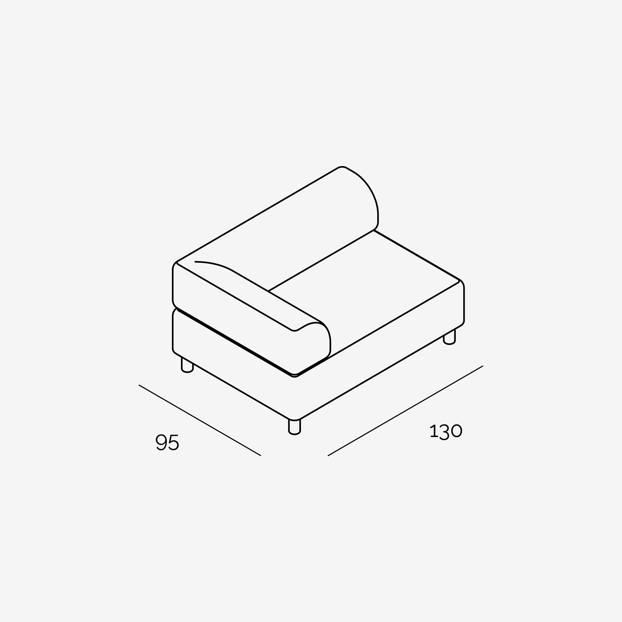 Bolder 1.5-Seater Armrest Left