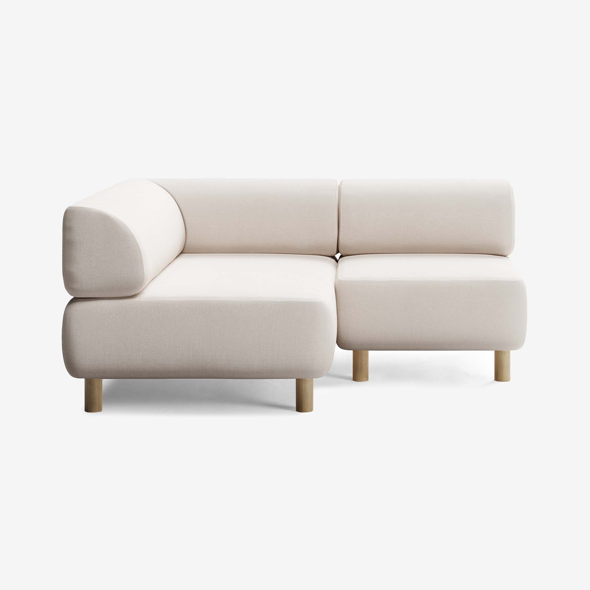 Bolder Sofa 170X150 rechts Nantes Linen Chalk Eiche