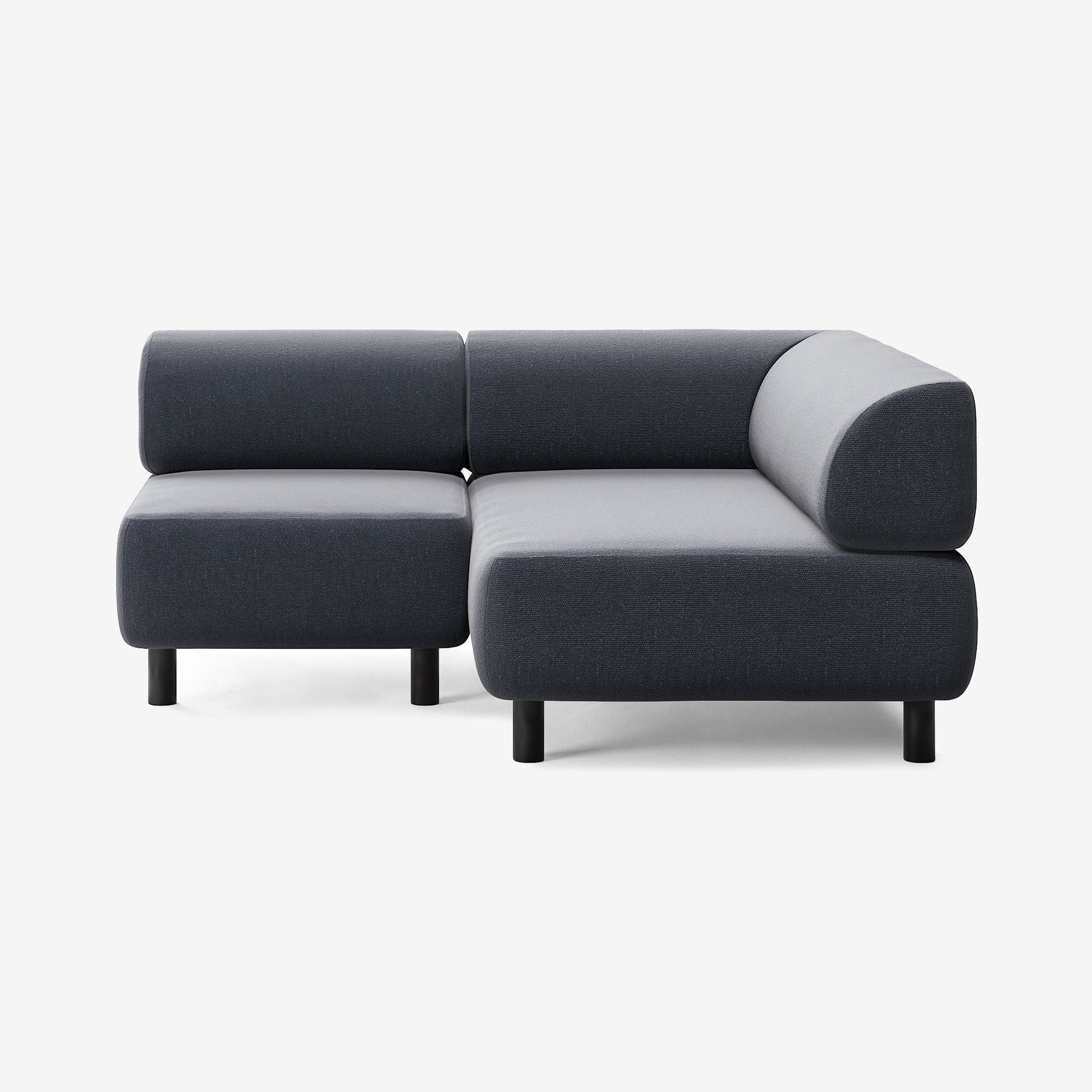 Bolder Sofa 170x150 Heritage Indigo Links Schwarz