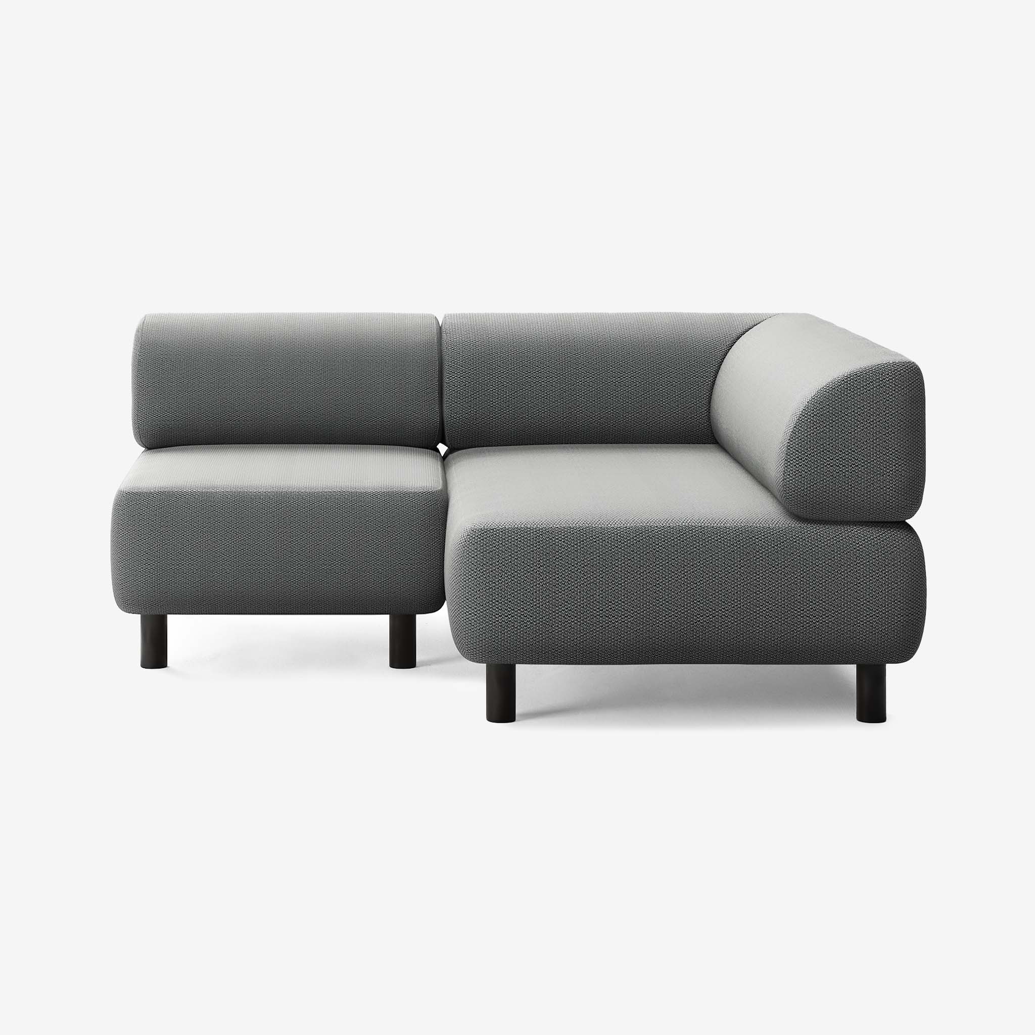 Bolder Sofa 170x150 Loop Charcoal Links Schwarz