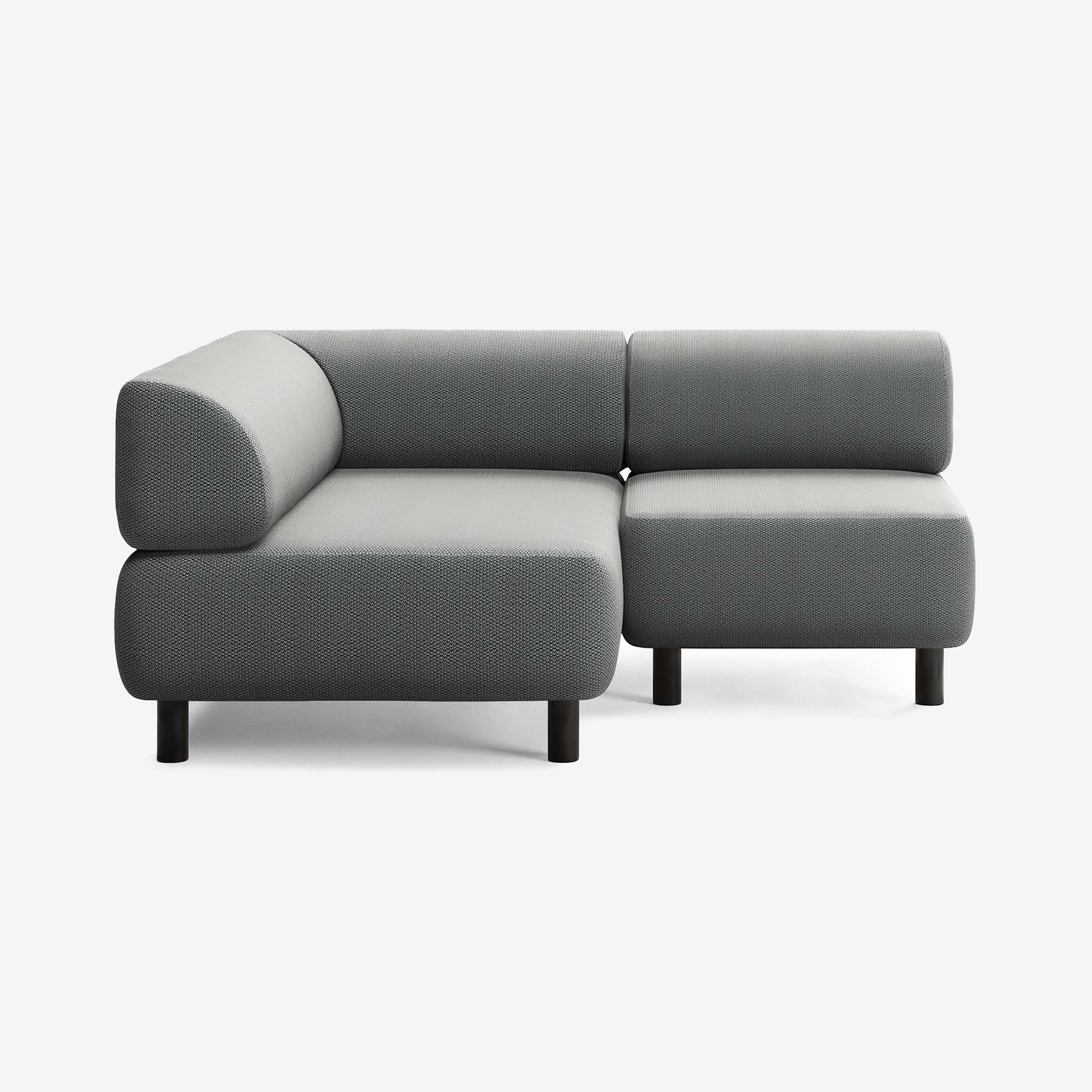 Bolder Sofa 170x150 Loop Charcoal Rechts Schwarz