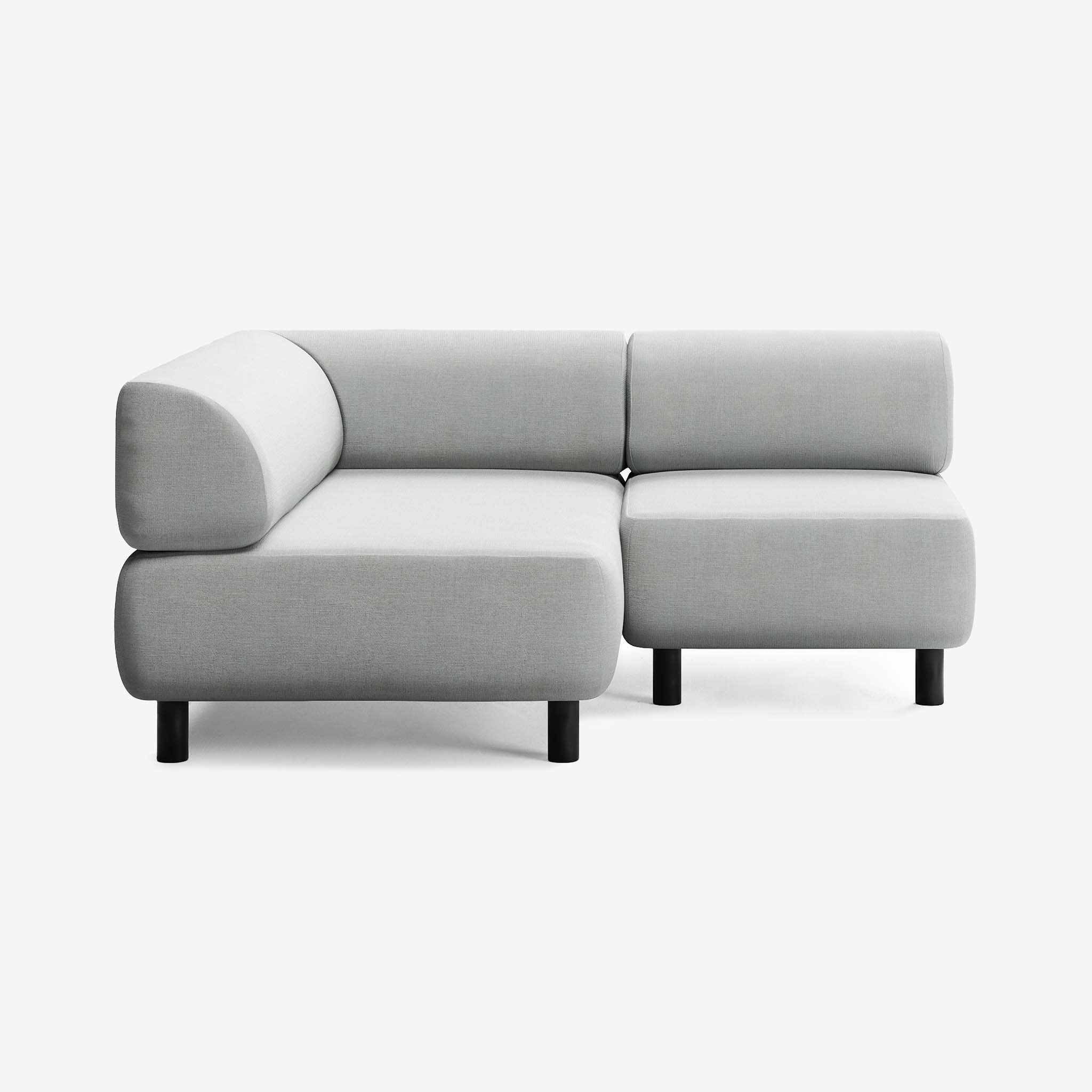 Bolder Sofa 170x150 Nantes Grey Chine Rechts Schwarz