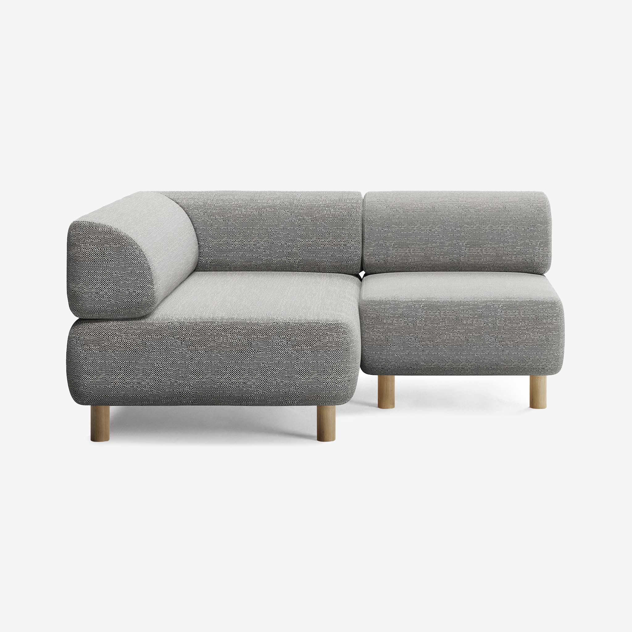 Bolder Sofa 170x150 Rechts Savant Zinc Eiche