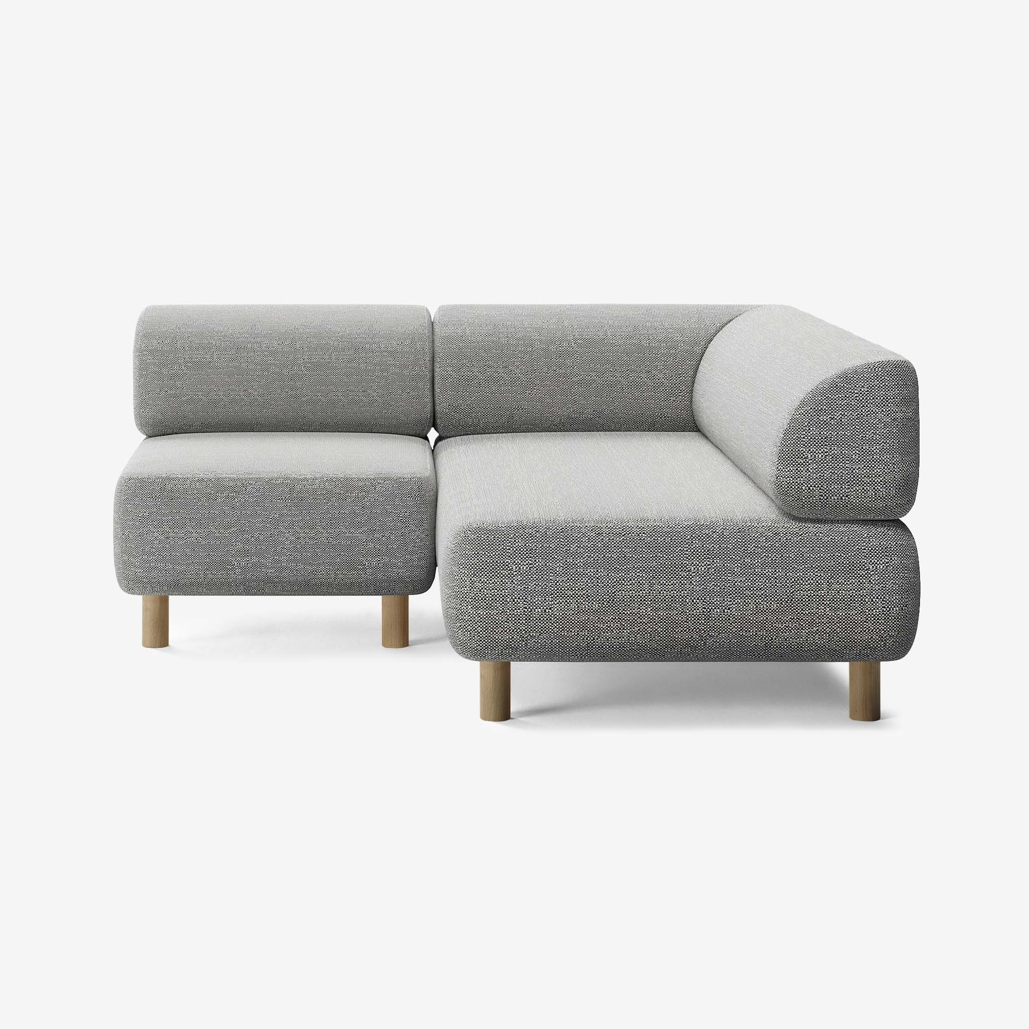 Bolder Sofa 170x170 Links Savant Zinc Eiche