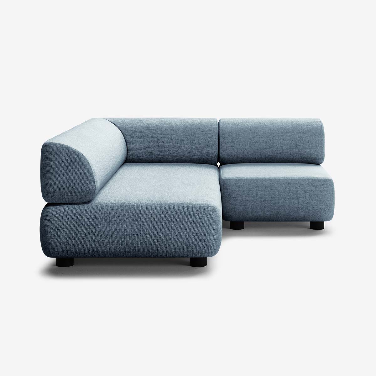 Bolder Sofa 170x200 Rechts Nantes Carbon Sky Niedrige Beine