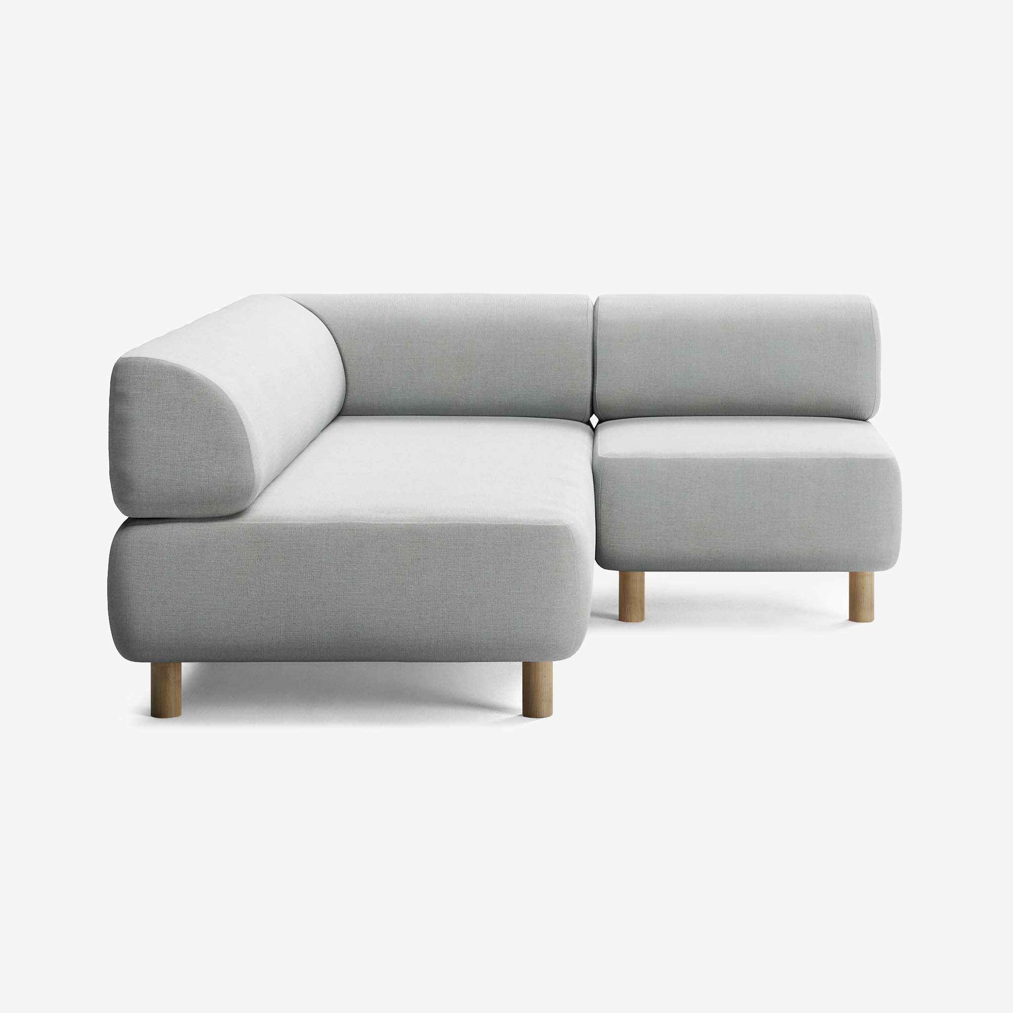 Bolder Sofa 170x200 Rechts Nantes Grey Chine Eiche