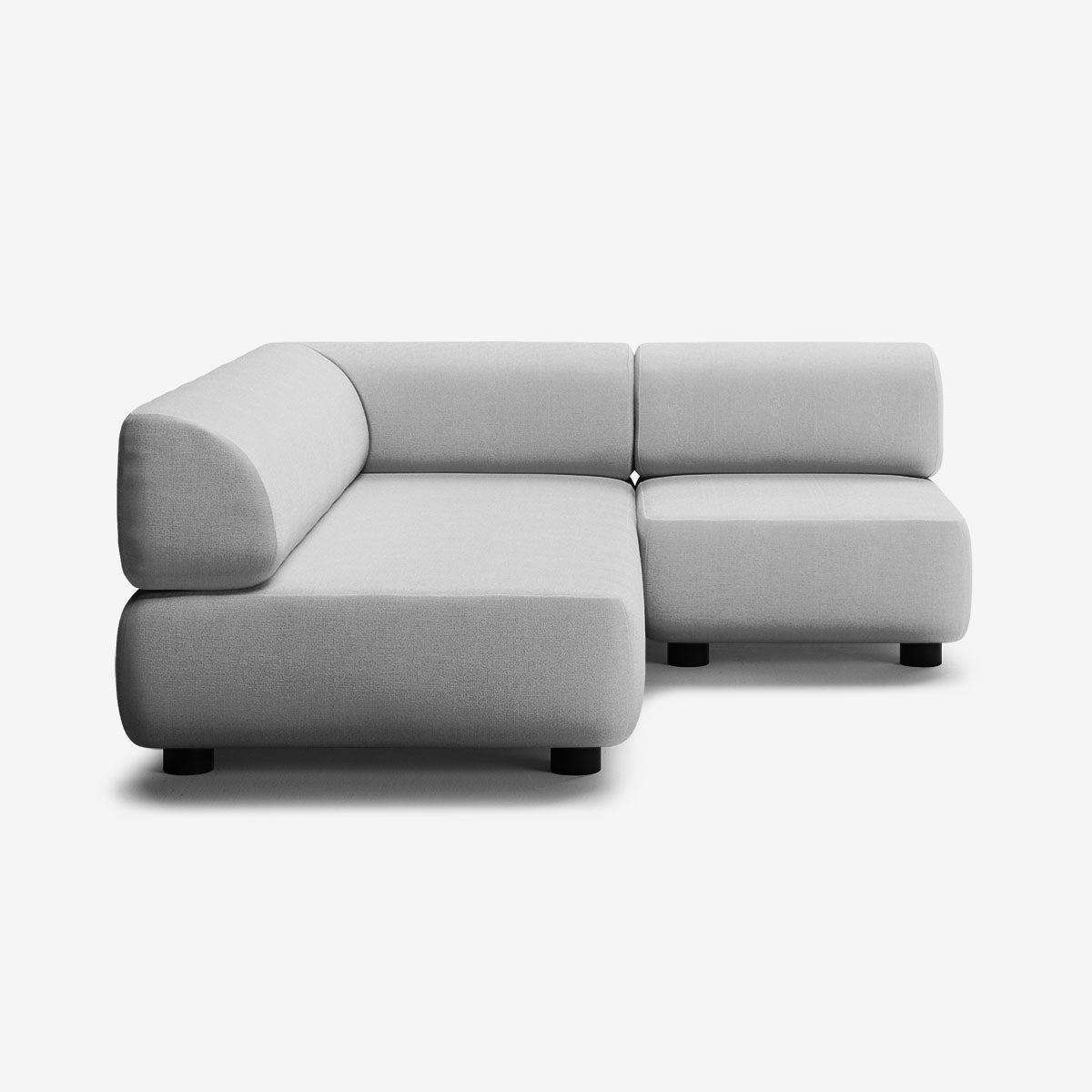 Bolder Sofa 170x200 Rechts Nantes Grey Chine Niedrige Beine