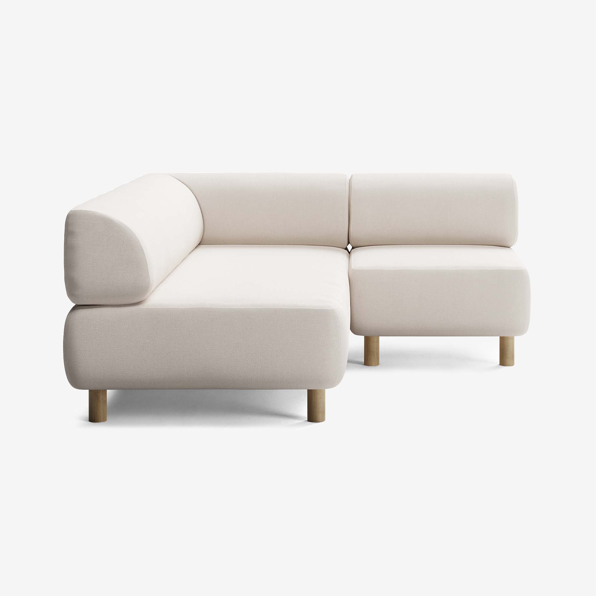 Bolder Sofa 170x200 Rechts Nantes Linen Chalk Eiche