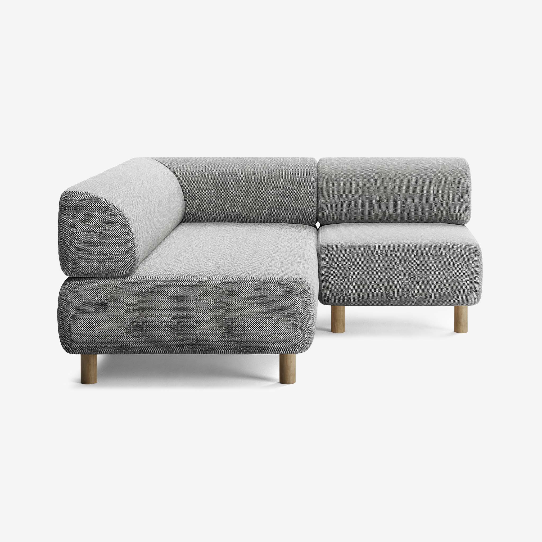 Bolder Sofa 170x200 Rechts Savant Zinc Eiche