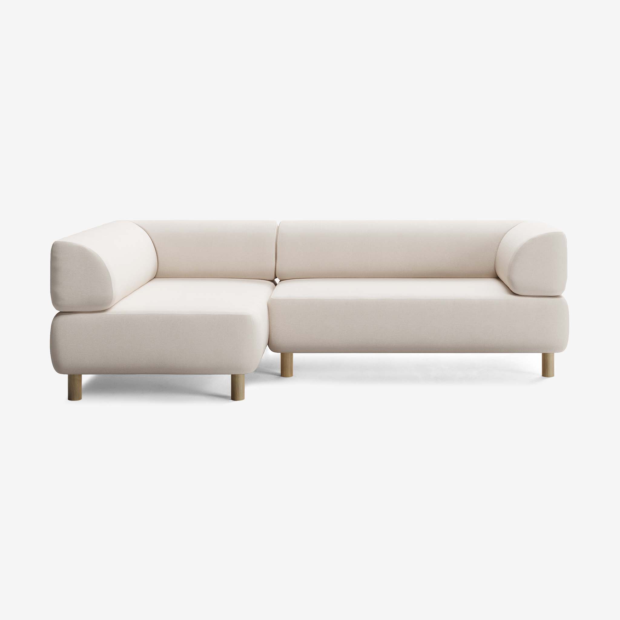 Bolder Sofa 245x150 Rechts Nantes Linen Chalk Eiche