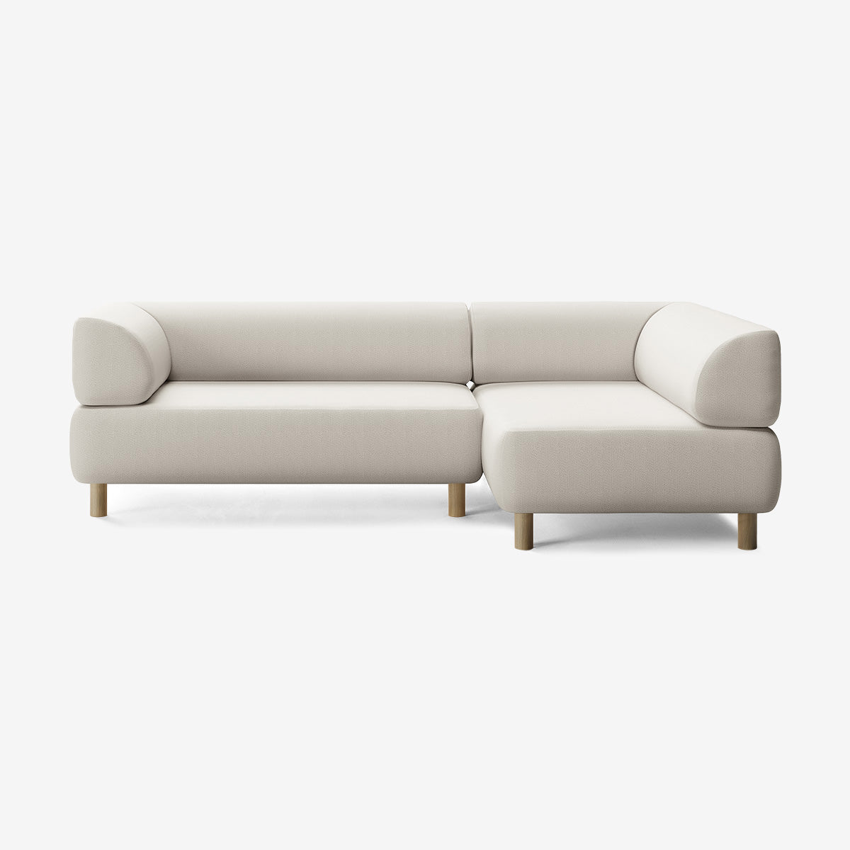 Bolder Sofa 245x150 cm 4-Sitzer Links Beine Eiche Loop Marble